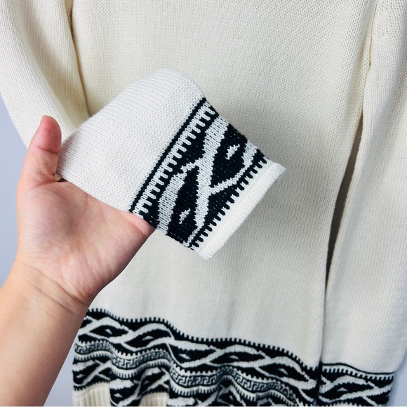 Knitz For Love & Lemons Cream & Black Wool Blend Sweater Dress women size M - Picture 8 of 13